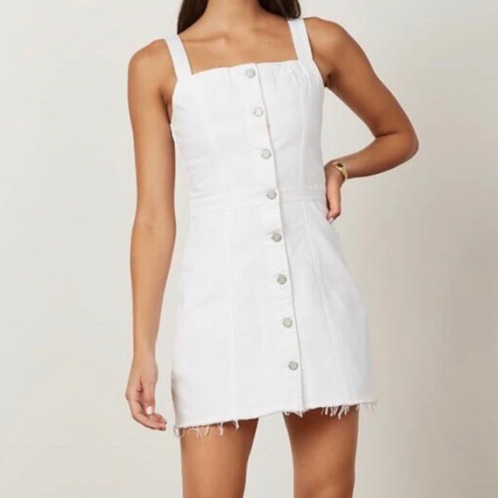 White Denim Button Up Dress